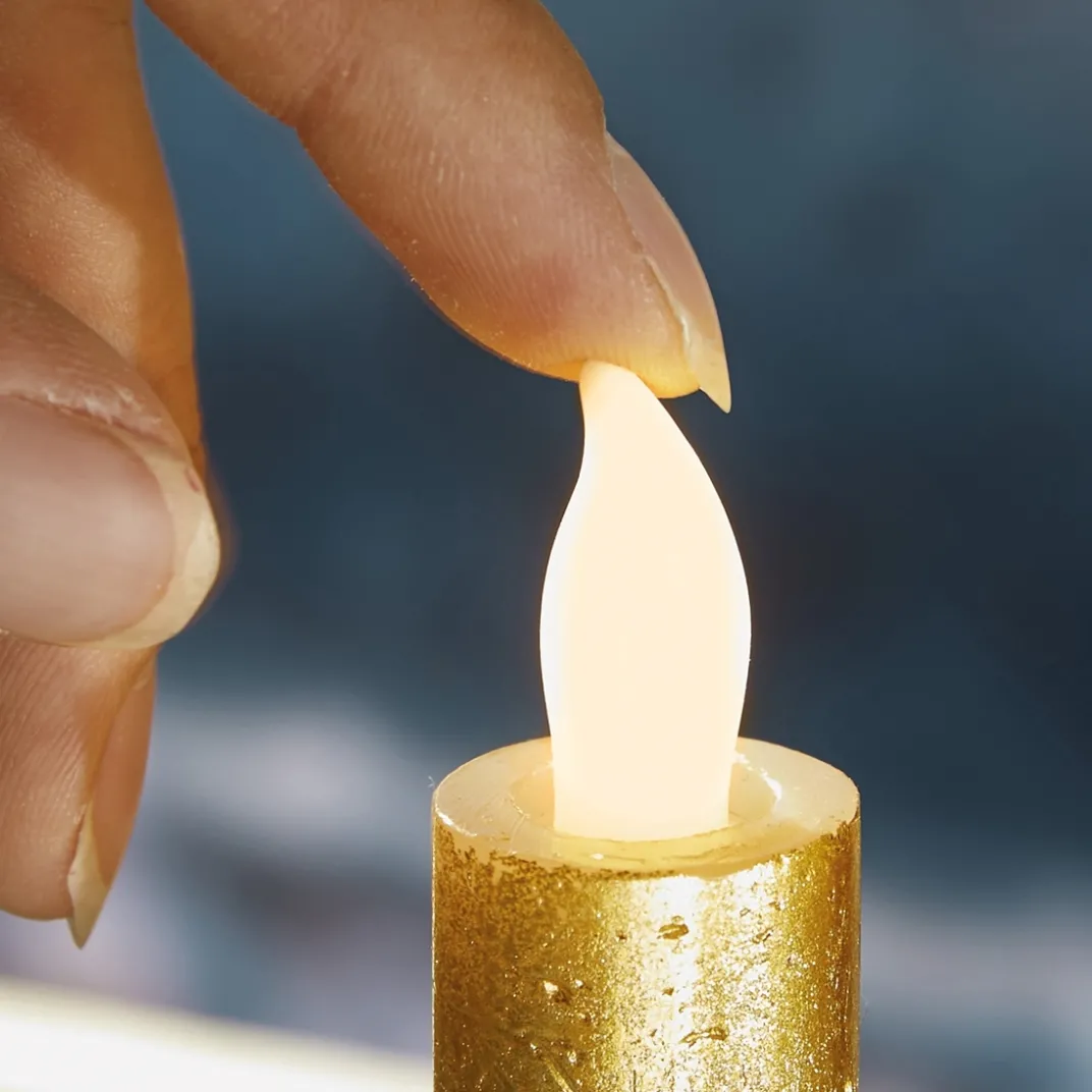 Décorations Intérieures Noël|Table De Noël-Tempsl 2 bougies dorées