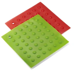 Ustensiles De Cuisine Malins-Tempsl 2 carrés silicone rouge/vert