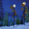 Décorations Extérieures Noël|Décorations Lumineuses-Tempsl 2 piquets 7 étoiles