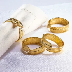 Table De Noël|Art De La Table-Tempsl 4 ronds de serviette plume