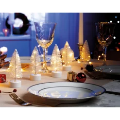 Décorations Intérieures Noël|Art De La Table-Tempsl 5 sapins LED blancs