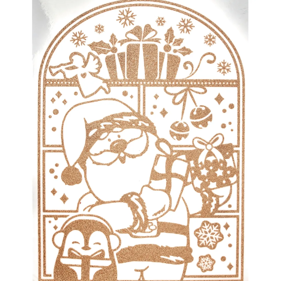 Décorations Intérieures Noël|Décorations Extérieures Noël-Tempsl 4 stickers dorés
