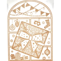 Décorations Intérieures Noël|Décorations Extérieures Noël-Tempsl 4 stickers dorés