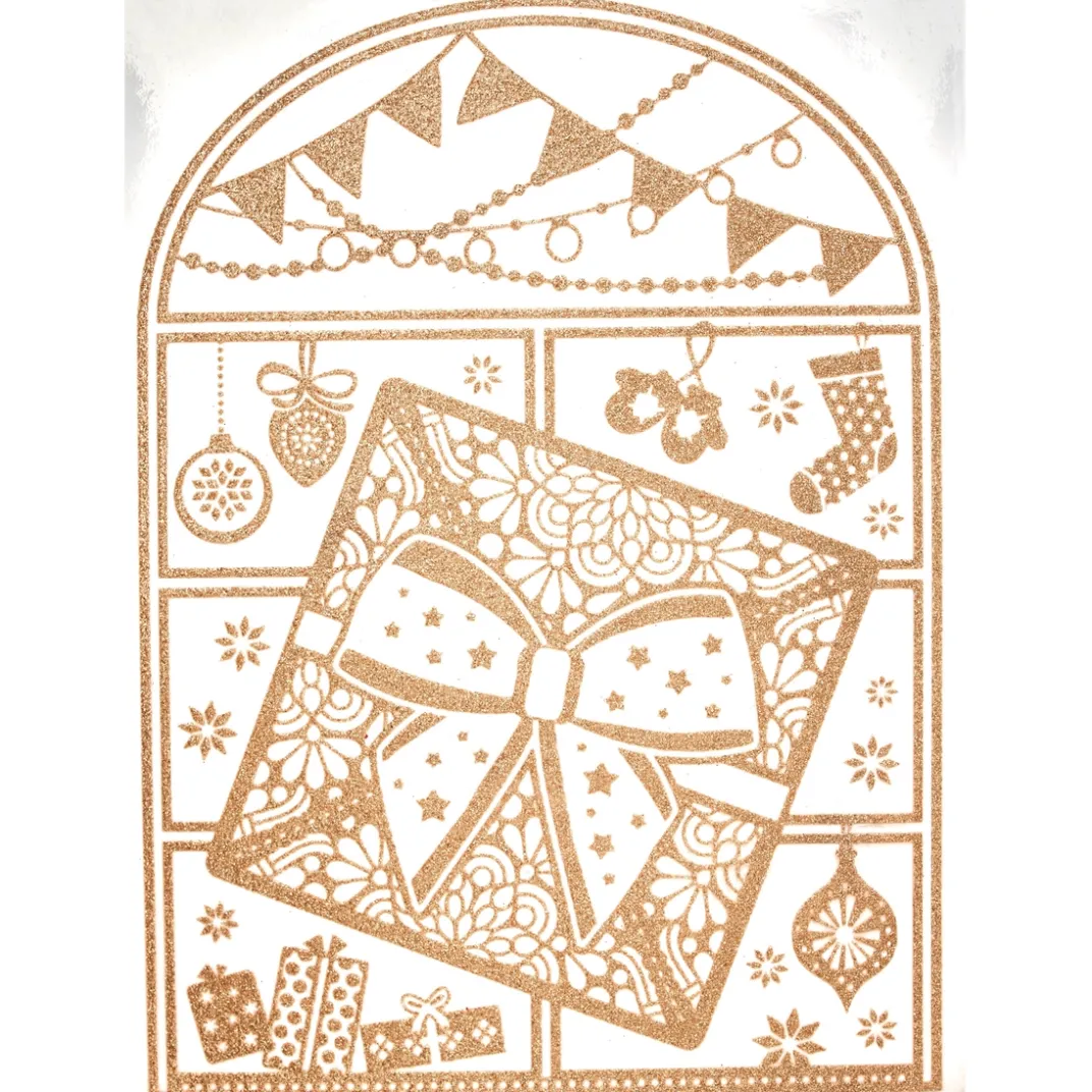 Décorations Intérieures Noël|Décorations Extérieures Noël-Tempsl 4 stickers dorés