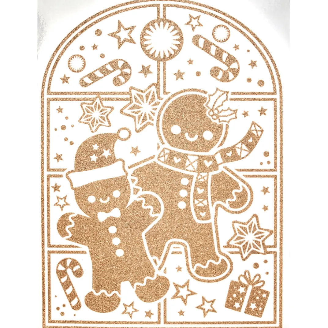 Décorations Intérieures Noël|Décorations Extérieures Noël-Tempsl 4 stickers dorés