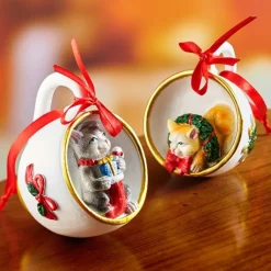 Décorations Intérieures Noël|Décorations-Tempsl 4 tasses décoration chatons Noël