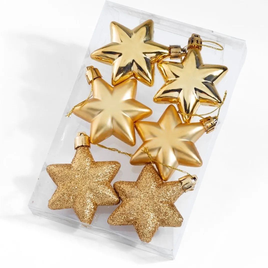 Décorations Intérieures Noël|Décorations-Tempsl 6 étoiles dorées Noël