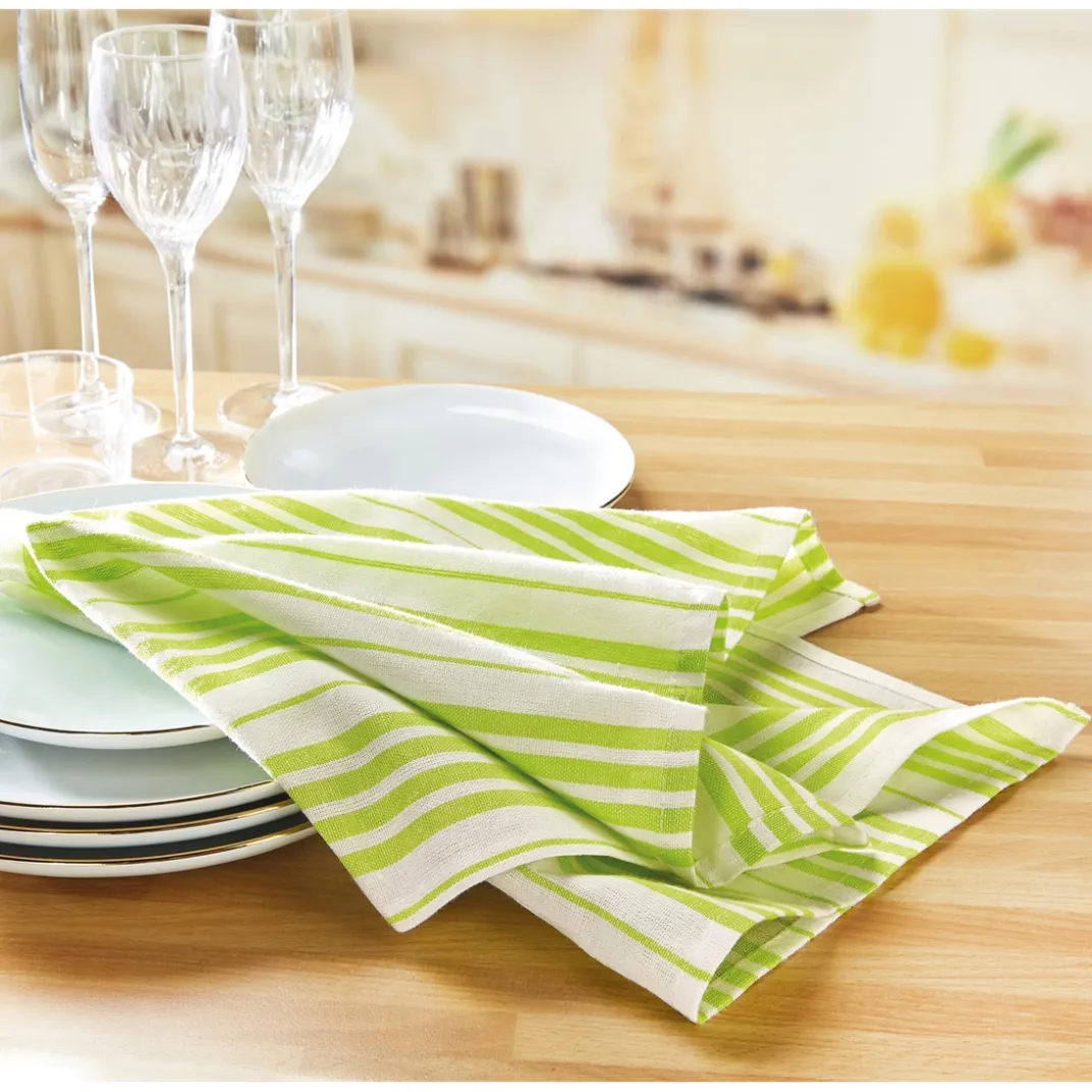 Matériels De Nettoyage|Organisation Et Entretien-Tempsl 10 torchons cottage vert ou prune