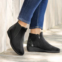 Chaussures, Chaussons Et Accessoires-Tempsl Bottines zippées noir ou bordeaux