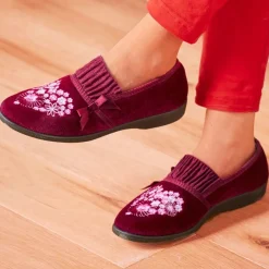Chaussures, Chaussons Et Accessoires-Tempsl Chaussons "Christine" Violet ou Bordeaux