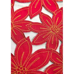 Décorations Intérieures Noël|Table De Noël-Tempsl Chemin de table poinsettias découpe