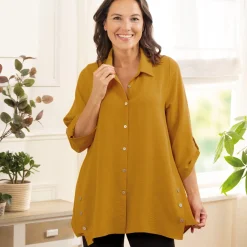 Vêtements-Tempsl Chemise ample moutarde