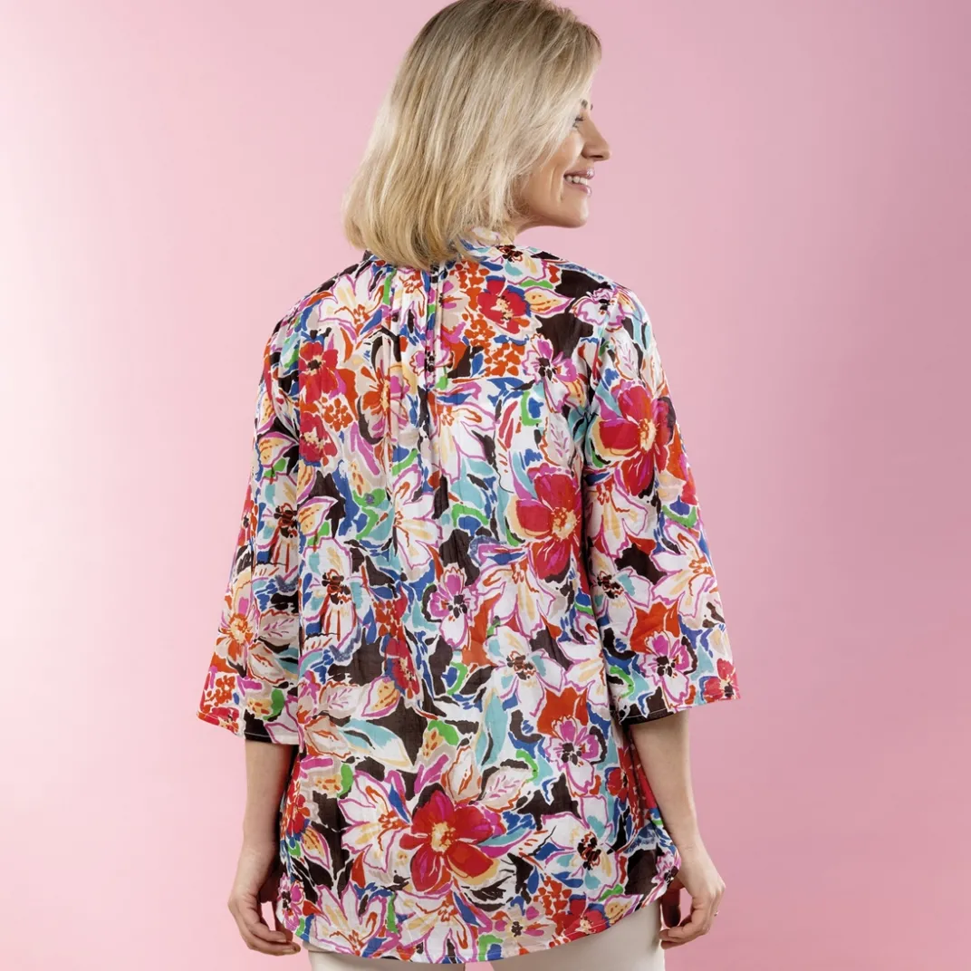 Vêtements-Tempsl Chemisier long imprimé fleuri