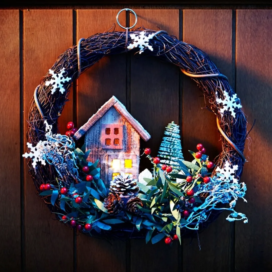 Décorations Intérieures Noël|Décorations Extérieures Noël-Tempsl Couronne lumineuse