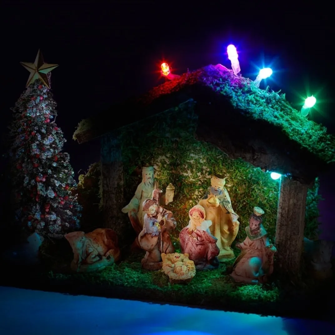 Décorations Intérieures Noël|Décorations-Tempsl Crèche de Noël LED