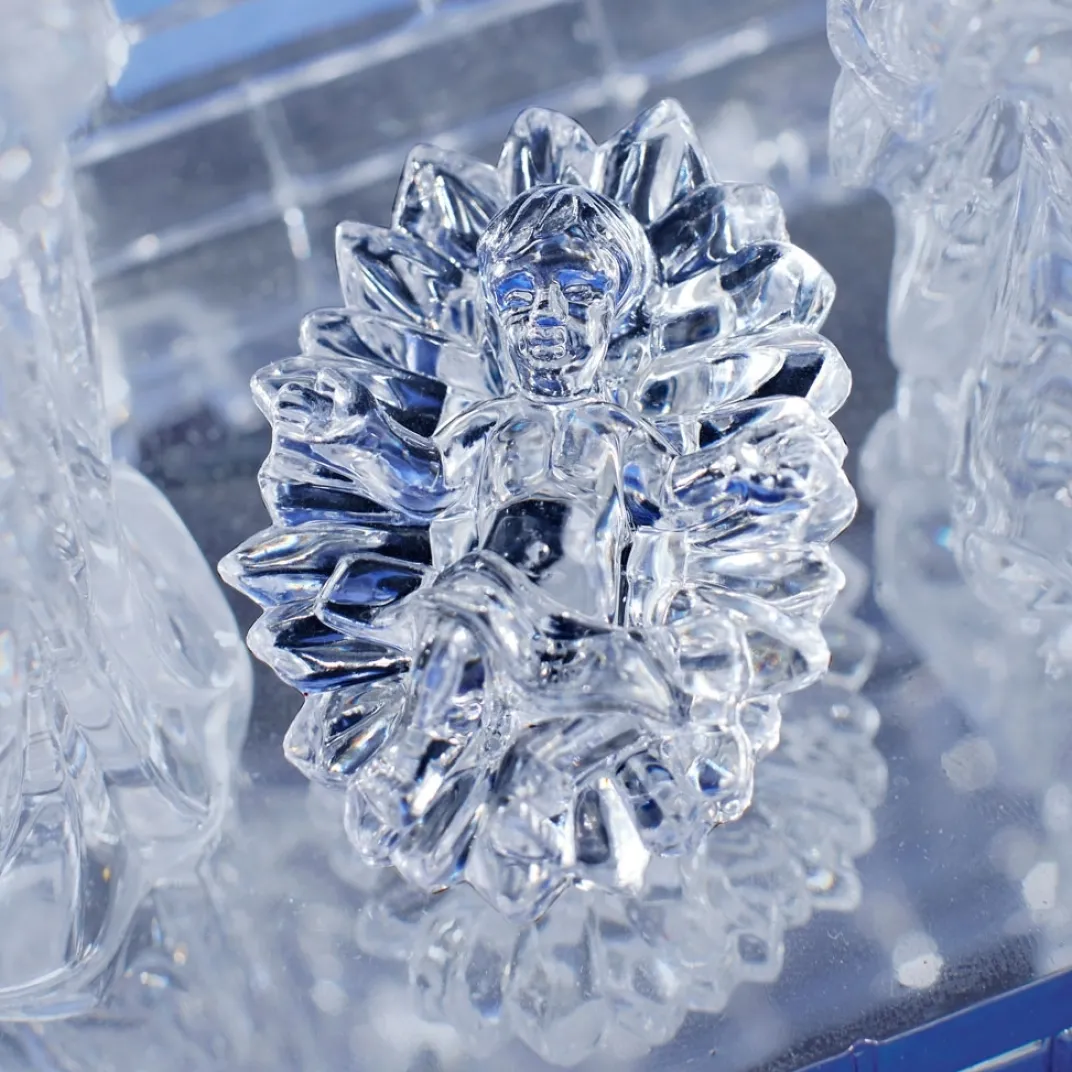 Décorations Intérieures Noël|Décorations-Tempsl Crèche lumineuse chantante bleutée