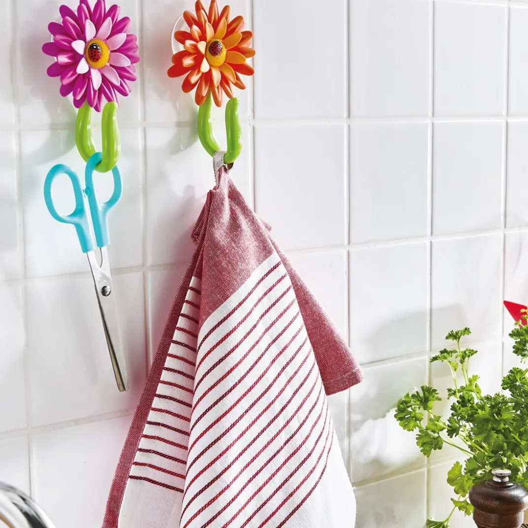 Organisation Et Entretien-Tempsl Crochet fleur orange