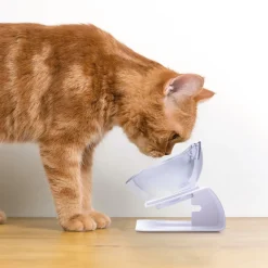 Accessoires Animaux-Tempsl Duo de gamelles surélevées forme chat