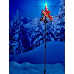 Décorations Extérieures Noël|Décorations Lumineuses-Tempsl Etoile poinsettia solaire