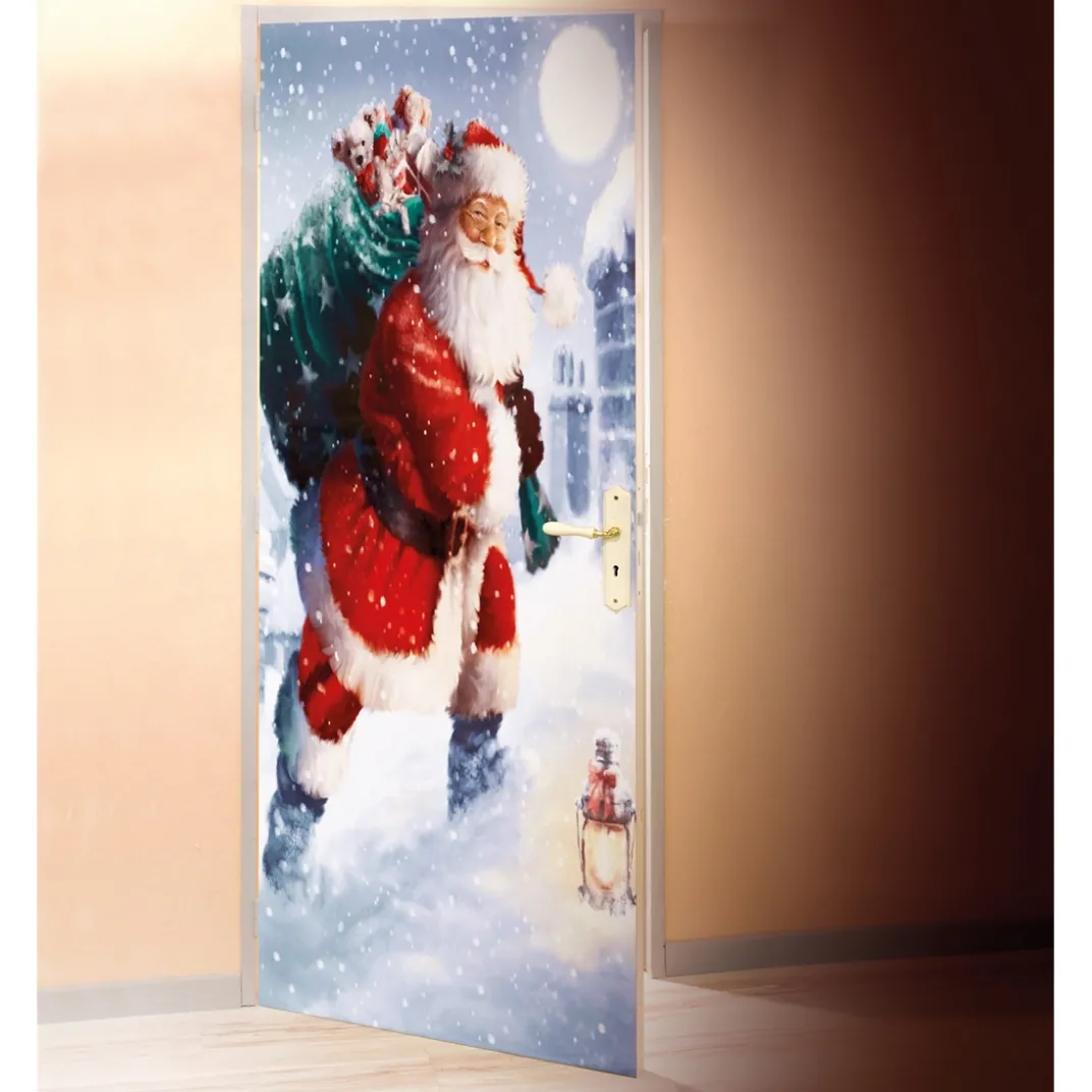 Décorations Intérieures Noël|Accessoires Mode-Tempsl Film de porte Noël