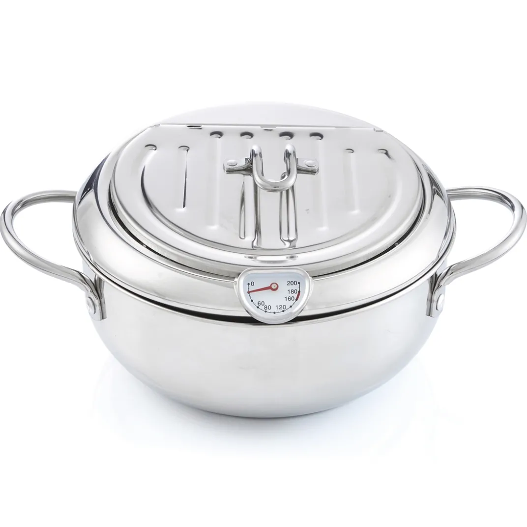 Cuisson Et Accessoires-Tempsl Friteuse inox couvercle grille