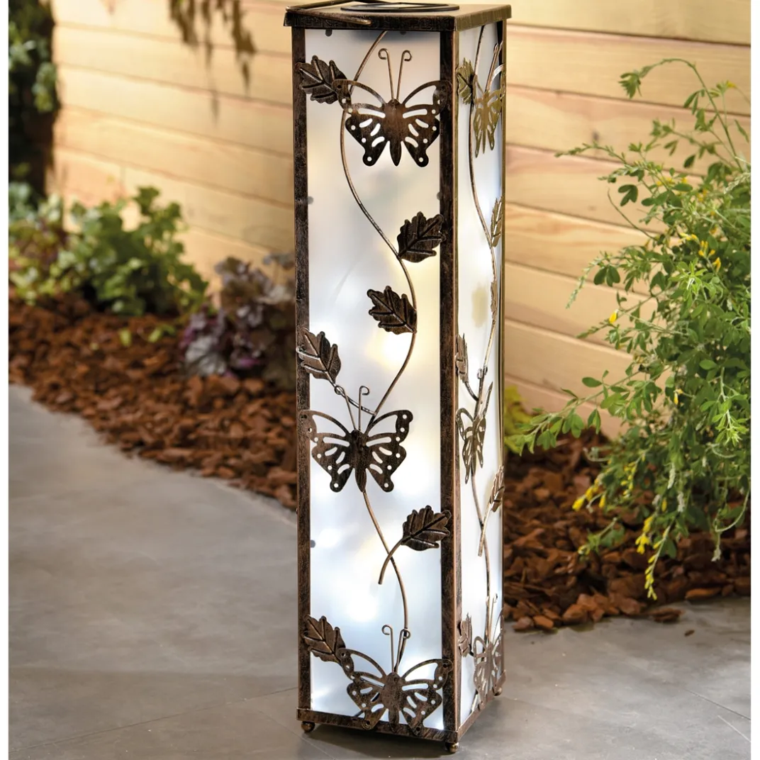 Décorations Jardin Et Extérieur-Tempsl Lampe de sol papillons solaire