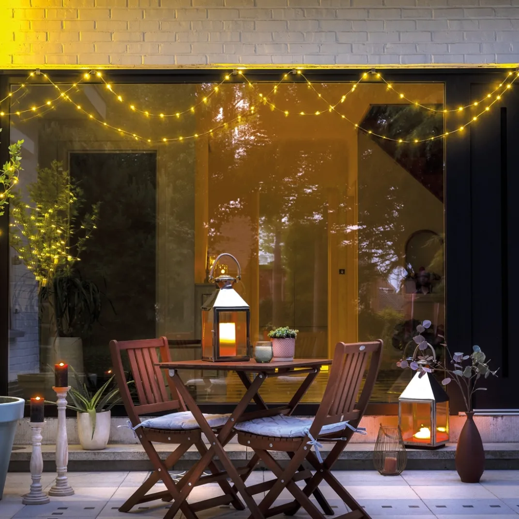 Décorations Jardin Et Extérieur-Tempsl Lampe et guirlande ajustable nomade