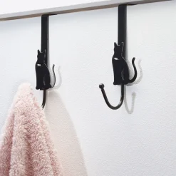 Salle De Bain Et Hygiène-Tempsl Lot de 2 accroches serviette chat