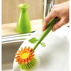 Organisation Et Entretien-Tempsl Lot de 2 brosses vaisselle fleur