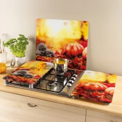 Organisation Et Entretien-Tempsl Lot de 2 couvre-plaques hérisson d'automne