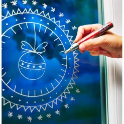 Décorations Intérieures Noël|Décorations-Tempsl Lot de 2 craies liquides argent + or