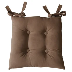 Décorations-Tempsl Lot de 2 galettes de chaise carrées Marron