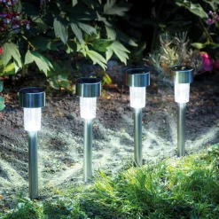 Décorations Jardin Et Extérieur-Tempsl Lot de 10 lampes solaires Blanches