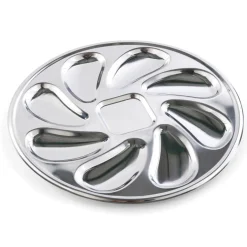 Repas De Noël|Table De Noël-Tempsl Lot de 2 ou 4 assiettes à huîtres inox