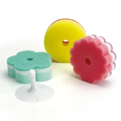 Organisation Et Entretien|Balais, Aspirateurs, Éponges Et Brosses-Tempsl Lot de 3 éponges avec support