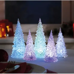 Décorations Intérieures Noël|Décorations-Tempsl Lot de 5 sapins LED