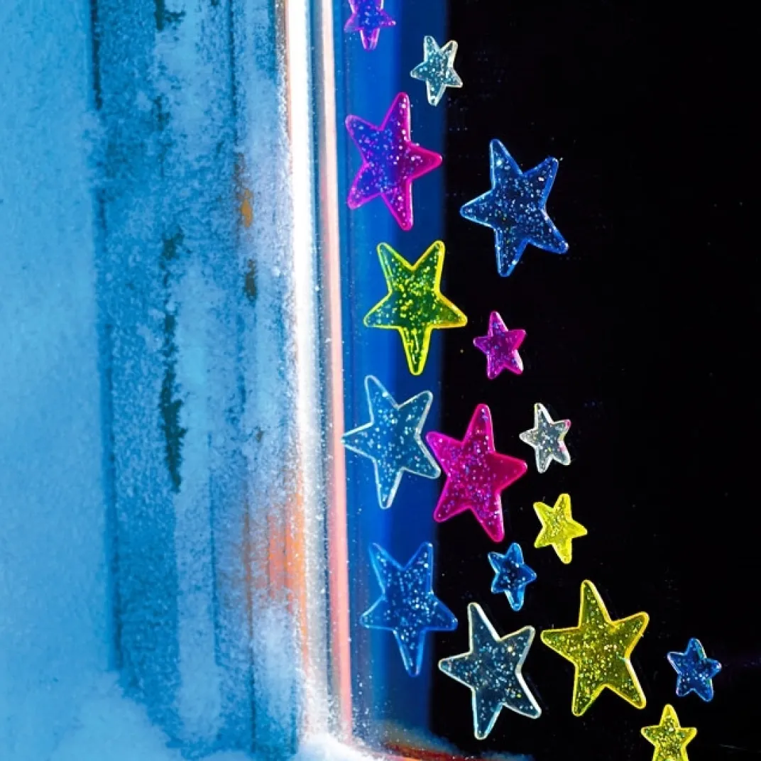 Décorations Intérieures Noël|Décorations Extérieures Noël-Tempsl Lot de 16 étoiles gel paillettes