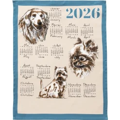Organisation Et Entretien-Tempsl Lot de 3 torchons calendrier chat/chien/animaux de la forêt 2026