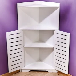 Décorations|Petits Meubles-Tempsl Meuble d'angle blanc