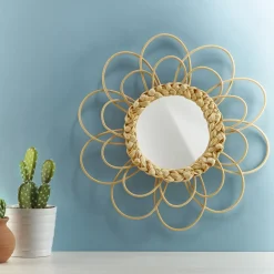 Idées Cadeaux Noël|Décorations-Tempsl Miroir rotin