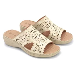 Chaussures, Chaussons Et Accessoires-Tempsl Mules détails ajourés/strass beige