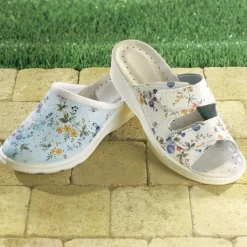 Chaussures, Chaussons Et Accessoires|Accessoires Et Outils Jardin-Tempsl Mules fleuries Blanc ou Bleu