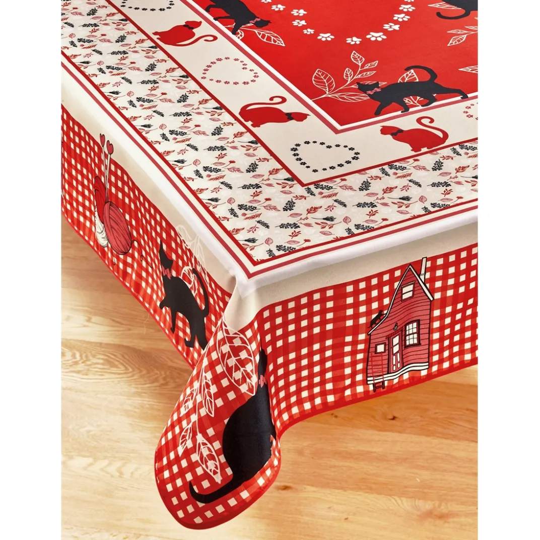 Art De La Table-Tempsl Nappe chats joueurs Ronde ou Rectangle