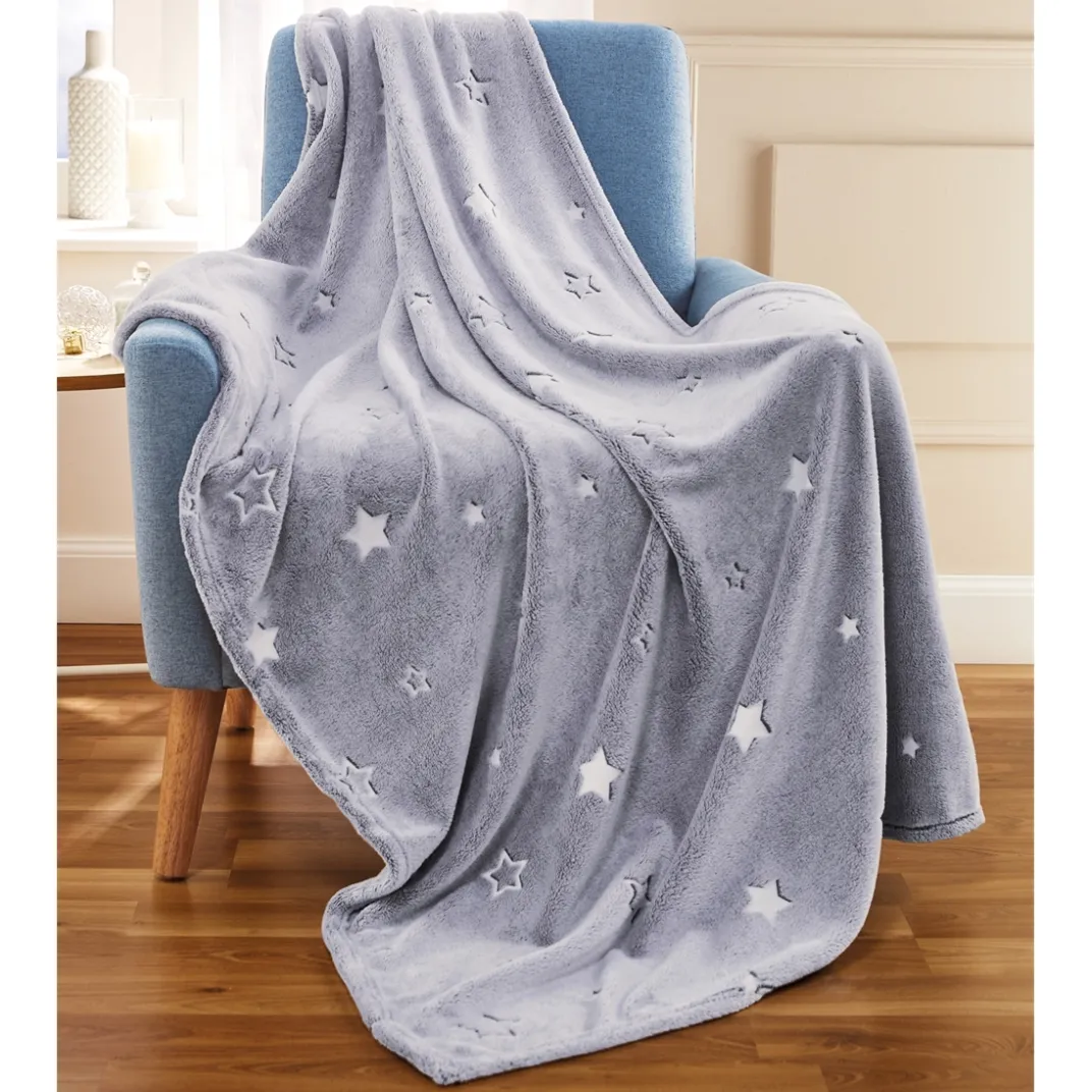 Décorations Intérieures Noël|Accessoires Mode-Tempsl Plaid étoiles phospho