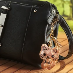 Décorations|Sacs, Bijoux Et Accessoires-Tempsl Porte-clefs chat pailletté