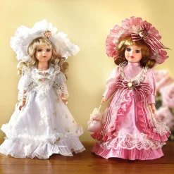 Décorations-Tempsl Poupée d'ornement romantique Rose ou Blanche