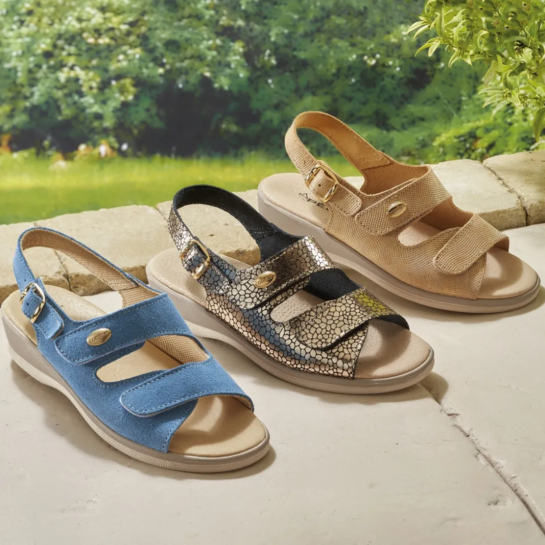 Chaussures, Chaussons Et Accessoires-Tempsl Sandales confort beige, bleu ou doré