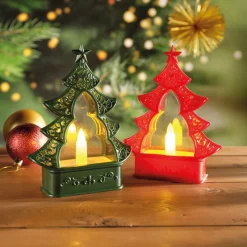 Décorations-Tempsl Sapin de Noël LED Rouge