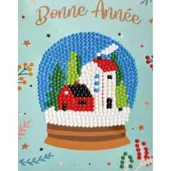 Loisirs Créatifs-Tempsl Set de 4 cartes postales à diamanter Nouvel an