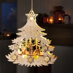 Décorations Intérieures Noël|Décorations-Tempsl Suspension sapin LED